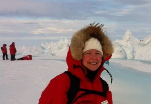 PA Melanie Troftgruben bundled up in Antartica