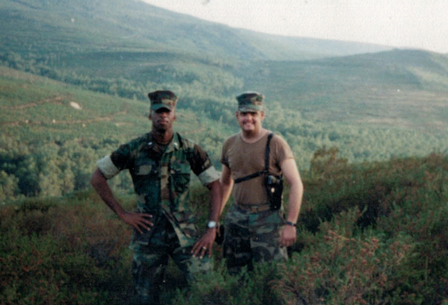 Johnnie Gilpen and a Navy corpsman in Tunisia
