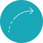 TCI blue circle with angled arrow icon